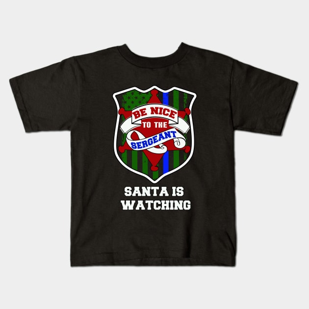 thin blue line christmas police gift Kids T-Shirt by smiles4dia